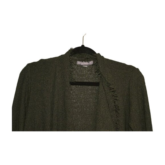 Kate & Mallory Sweaters - Forest Green Kate & Mallory frayed-edge knit jacket cardigan | SMALL